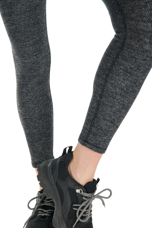 Seamless Zig Zag Jacquard Overlap Warm Legging Cozy Fashion Leggings