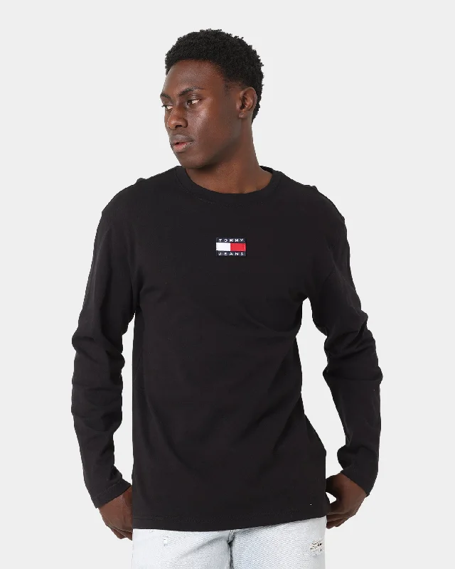Tommy Jeans Tommy Badge Long Sleeve T-Shirt Black-- Casual Formal Business
