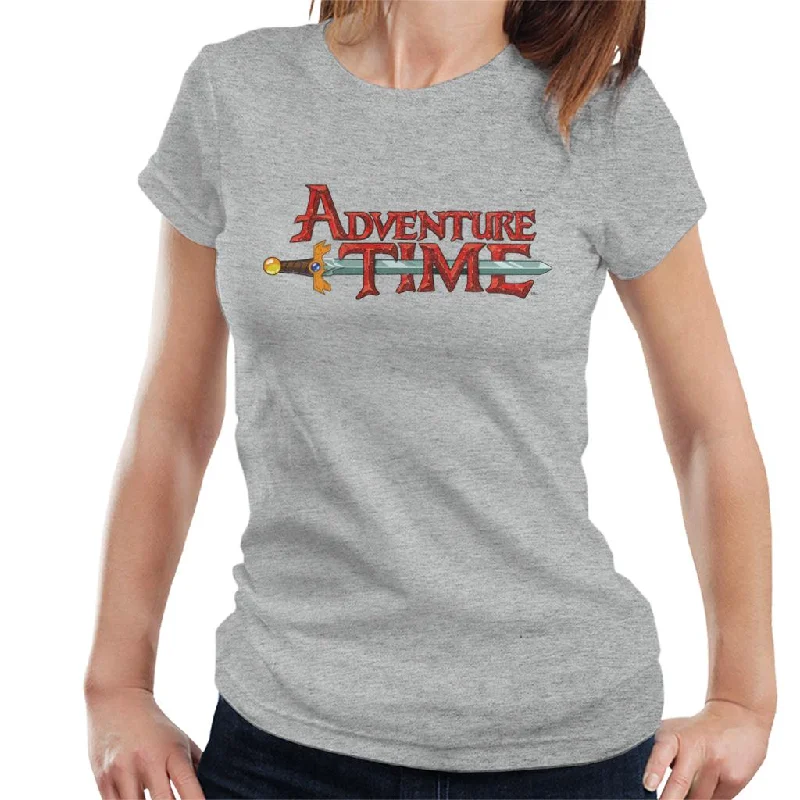 Adventure Time Sword Logo Women's T-Shirt-- Rayon Velvet Corduroy