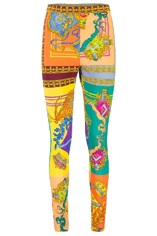 Patchwork Lycra Leggings Comfortable Printed Workout Leggings