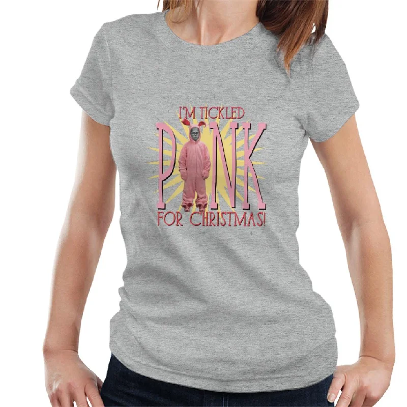 A Christmas Story I'm Tickled Pink For Christmas Women's T-Shirt-- Seamless Knitted Crochet