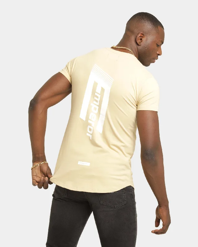 Emperor Apparel Distinction After Dark Short Sleeve T-Shirt Sand/White-- Zippered Buttoned Snapped