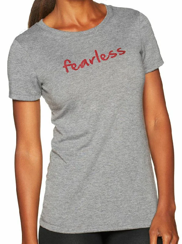 Women's short sleeve tshirt "fearless"-- Fleece Fabric Down Fabric Feather Fabric