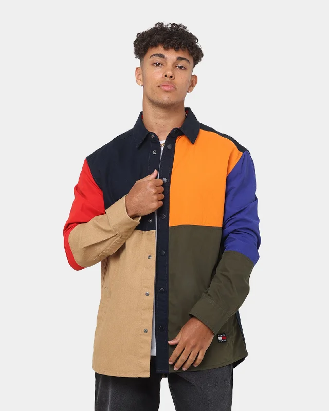 Tommy Jeans  Heritage Shirt Desert Sky/Multi-coloured-- Terry Blend Velvet Blend Canvas Blend