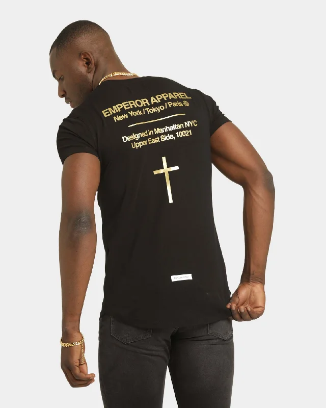 Emperor Apparel Inner City After Dark Short Sleeve T-Shirt Black/Gold-- Elegant Classic Vintage