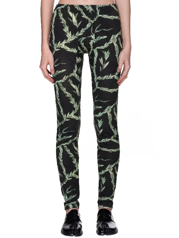Johanna Leggings (87028301-558-CT-LEAF-PRINT) Stylish Printed Sport Leggings