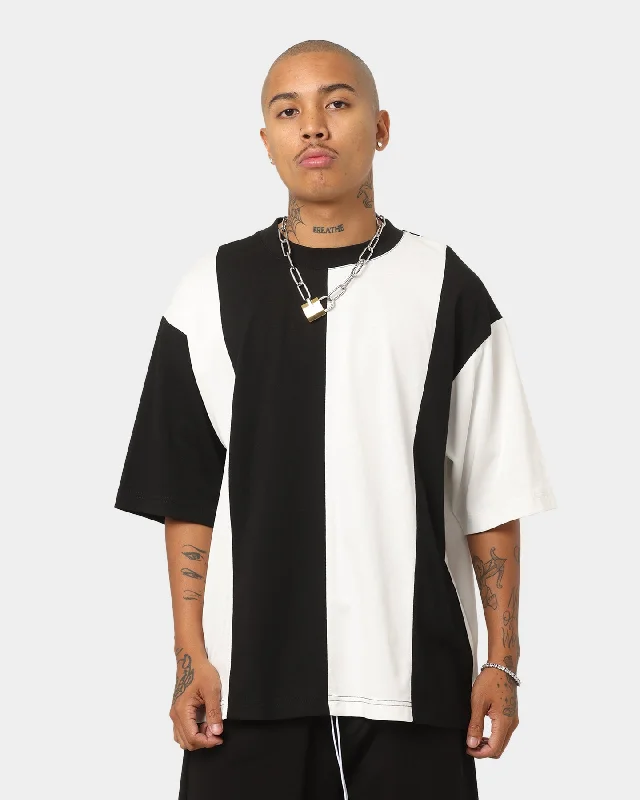 XXIII Lox Stripe T-Shirt Black/White-- Collared Crew Neck Turtle Neck