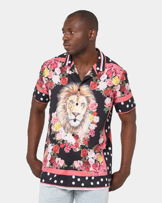 XXIII Lion Button Up Shirt Multi-- Nylon Fabric Polyester Fabric Spandex Fabric