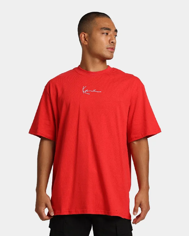 Karl Kani Small Signature T-Shirt Red-- Anti-Pilling Machine Wash Handmade