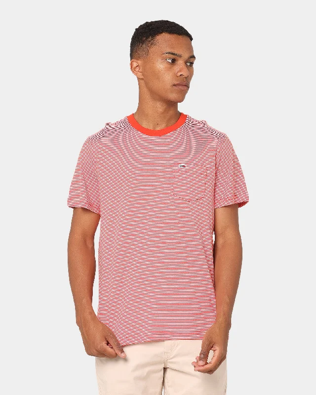 Tommy Jeans Regular Stripe Pocket T-Shirt Horizon / Multi-- Satin Blend Silk Blend Wool Blend