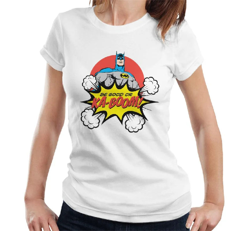 Batman Christmas Be Good Or Ka Boom Women's T-Shirt-- Graphic T-Shirt Round Neck Polyester