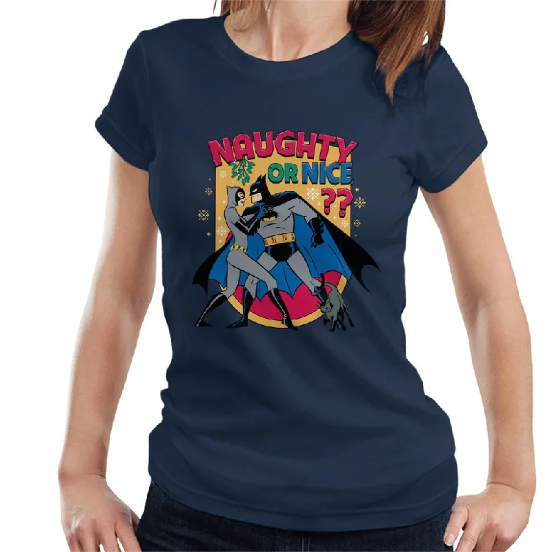 Batman Christmas Naughty Or Nice List Women's T-Shirt-- Oversized T-Shirt Spandex breathable