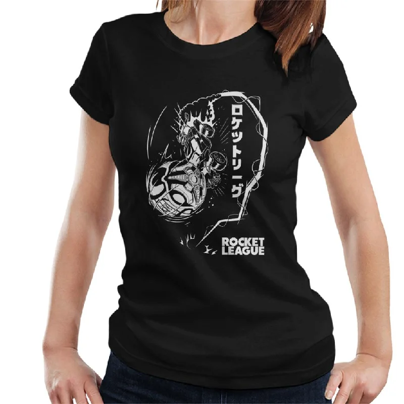 Rocket League Blast Kanji Women's T-Shirt-- Ribbed T-Shirt High Neck Heavyweight