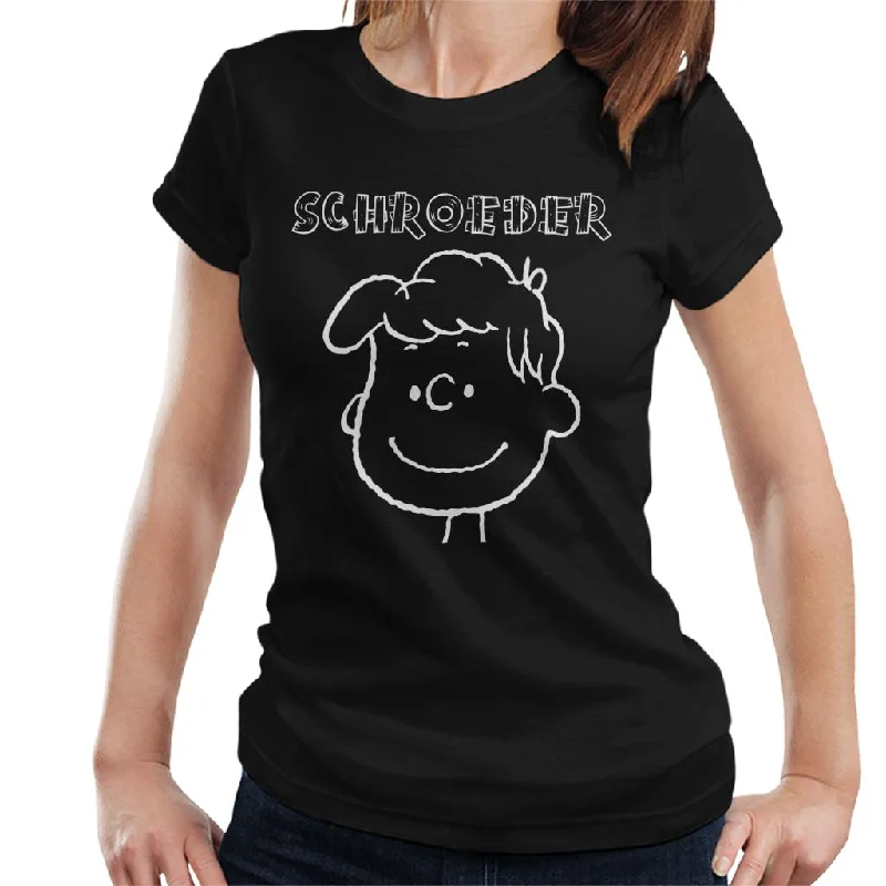 Peanuts I Am Schroeder Women's T-Shirt-- Solid Color Striped Floral