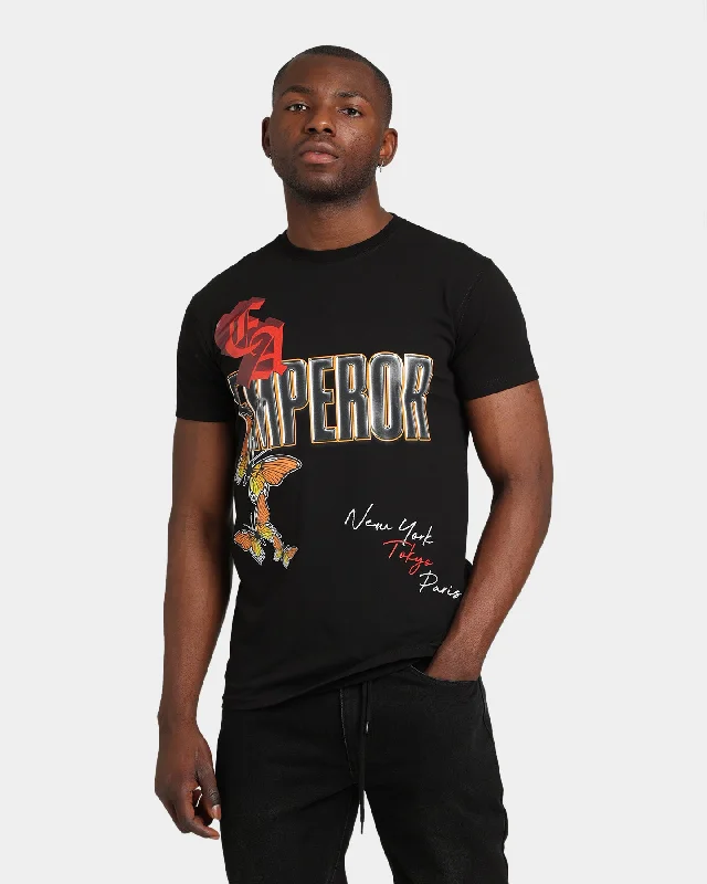 Emperor Apparel All Over Hussle T-Shirt Black-- Mesh Canvas Denim