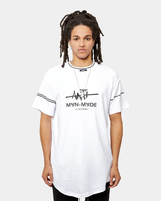 The Anti Order Man Made T-Shirt White/Black-- Collared Crew Neck Turtle Neck