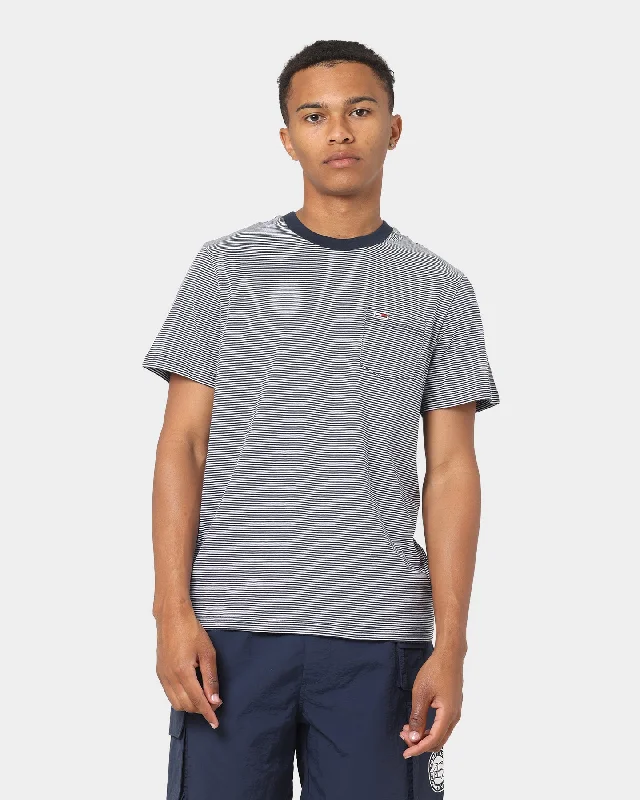Tommy Jeans Regular Stripe Pocket T-Shirt Twilight Navy/White-- Casual Formal Business