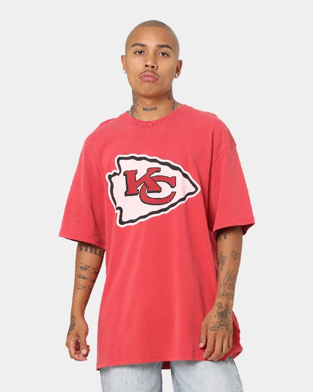 Mitchell & Ness Kansas City Chiefs Big Logo Vintage T-Shirt Faded Red-- Modern Contemporary Chic