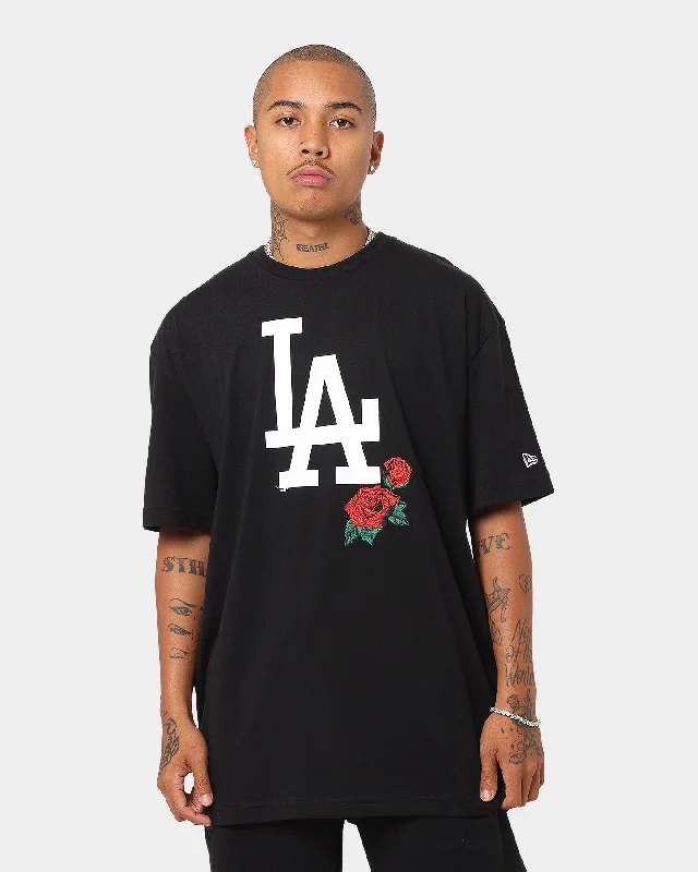 New Era Los Angeles Dodgers Rose Oversized T-Shirt Black-- Wool Fabric Cashmere Fabric Tweed Fabric