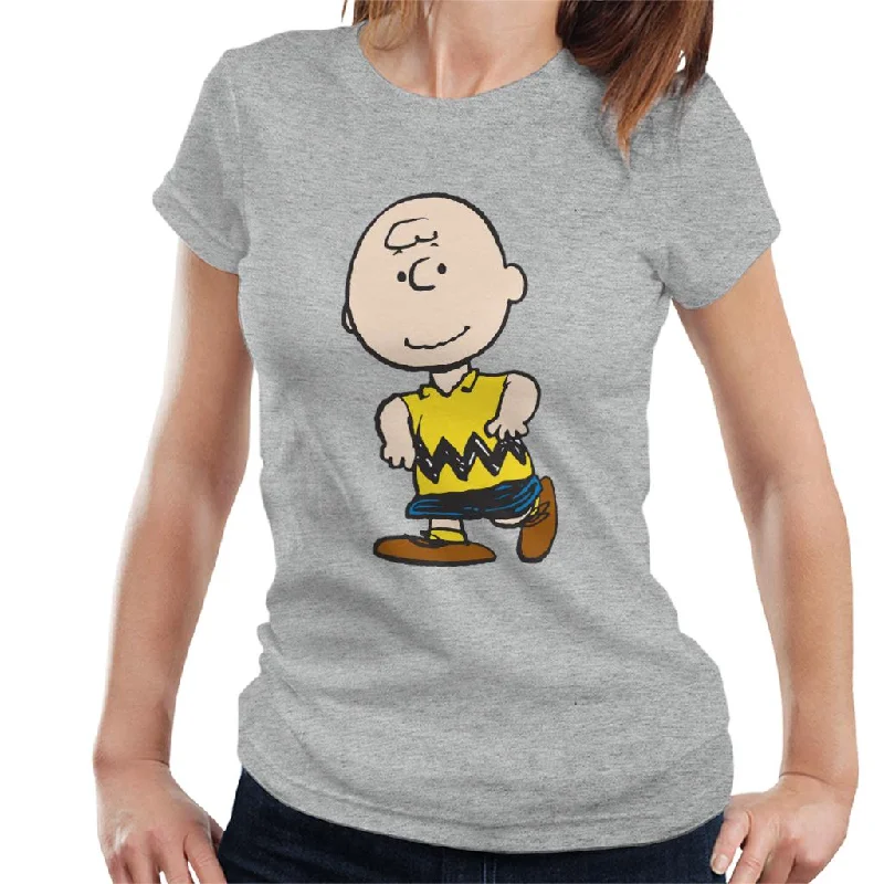 Peanuts Charlie Brown Women's T-Shirt-- Terry Blend Velvet Blend Canvas Blend
