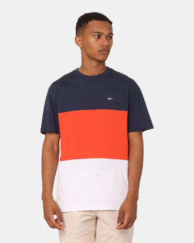 Tommy Jeans Classic Colourblock T-Shirt Horizon / Multi-- Mesh Blend Leather Blend Suede Blend