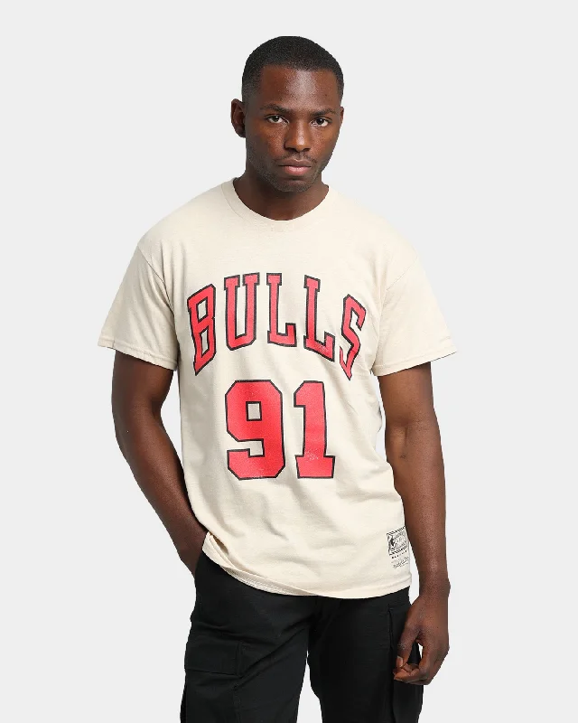 Mitchell & Ness Rodman N&N T-Shirt Stone-- Graphic Embroidered Appliqued