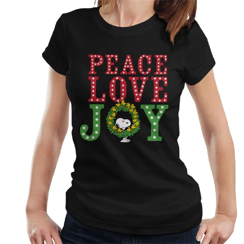 Peanuts Snoopy Woodstock Wreath Women's T-Shirt-- Anti-Shrink Durable Soft