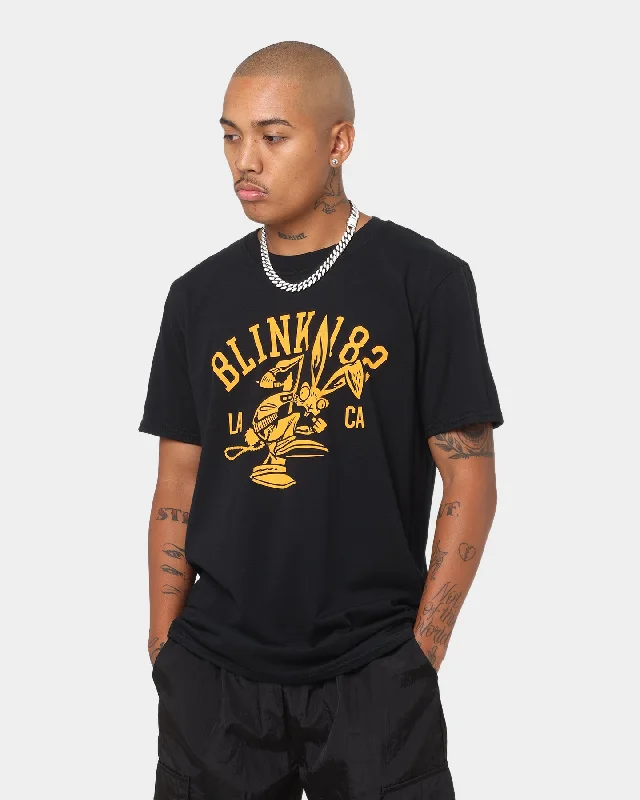Blink 182 College Mascot T-Shirt Black-- Front Pockets Side Pockets Patch Pockets