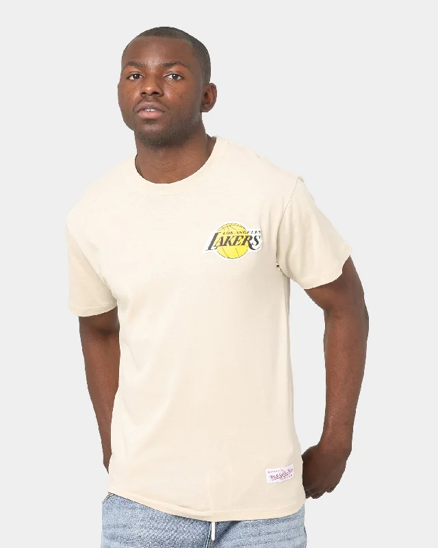 Mitchell & Ness Los Angeles Lakers Team Tonal Logo Short Sleeve T-Shirt Clay-- Terry Blend Velvet Blend Canvas Blend