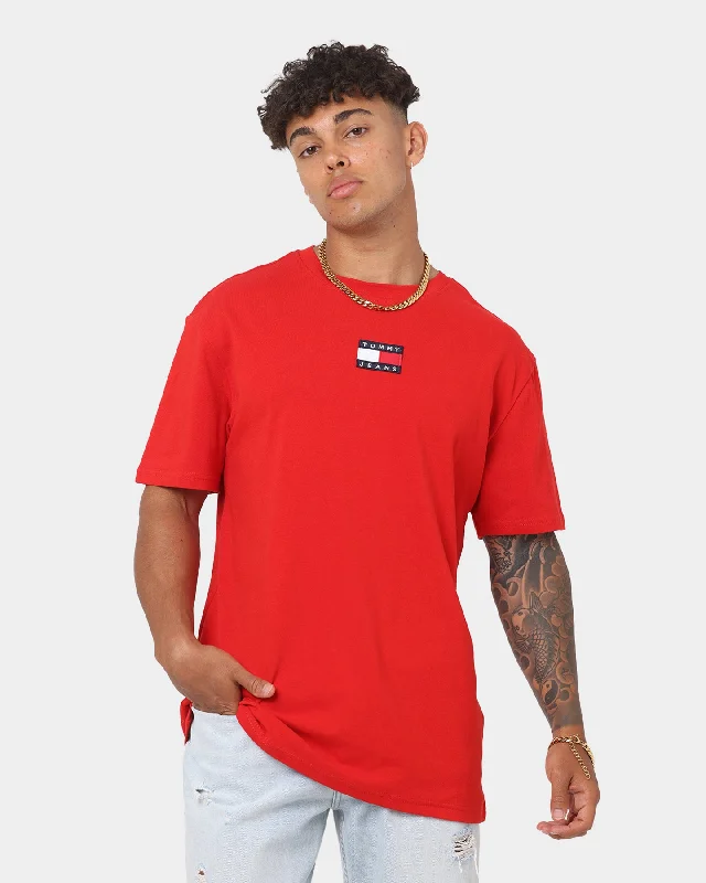 Tommy Jeans Tommy Badge T-Shirt Deep Crimson-- Chenille Blend Fleece Blend Nylon Blend