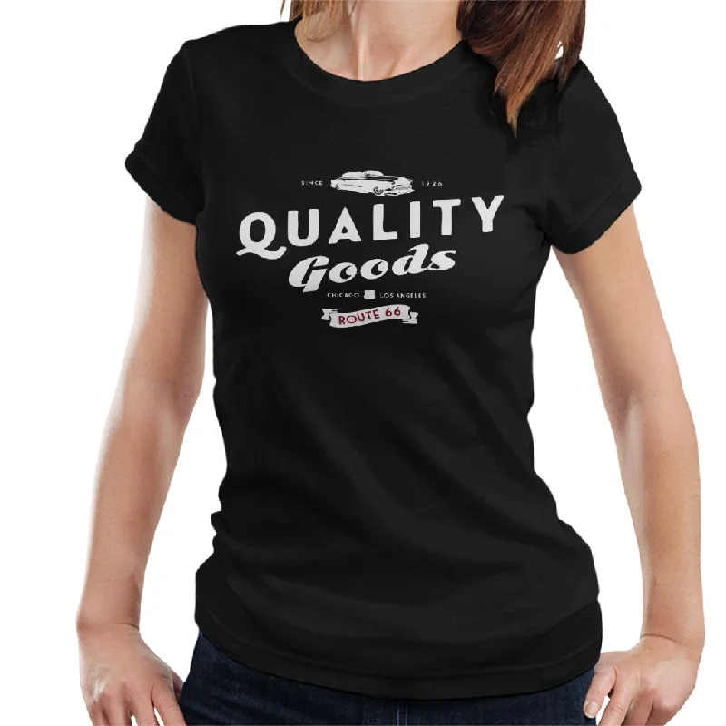 Route 66 Quality Goods Women's T-Shirt-- Hooded Caped Shawl Collar