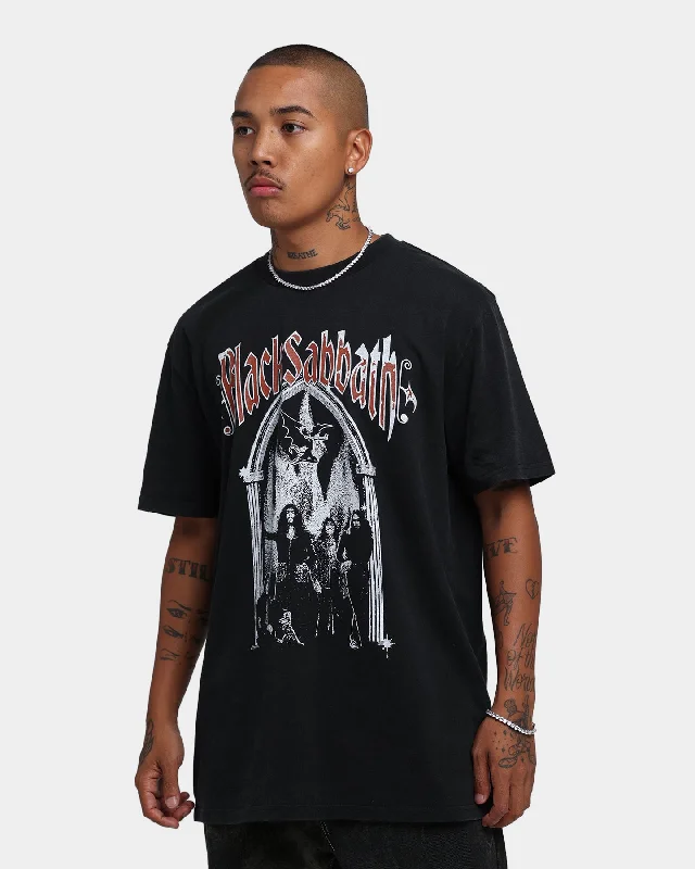 Black Sabbath Band Black And White T-Shirt Black Wash-- Fashionable Trendy Casual