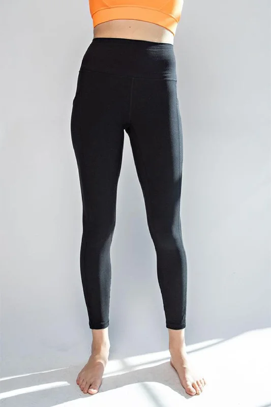 Faith Apparel High Waist Wide Waistband Leggings Fashionable Seamless Leggings