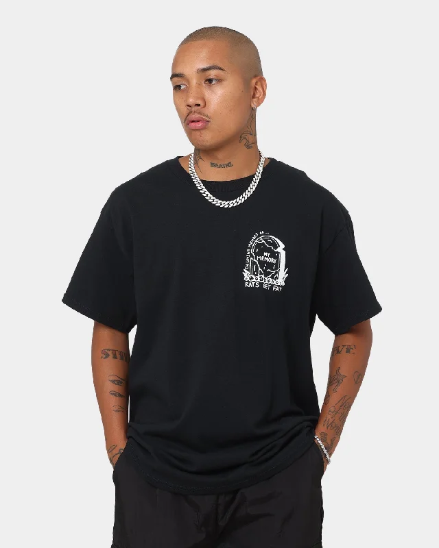 Rats Get Fat My Memory T-Shirt Black-- Welt Pockets Slit Pockets
