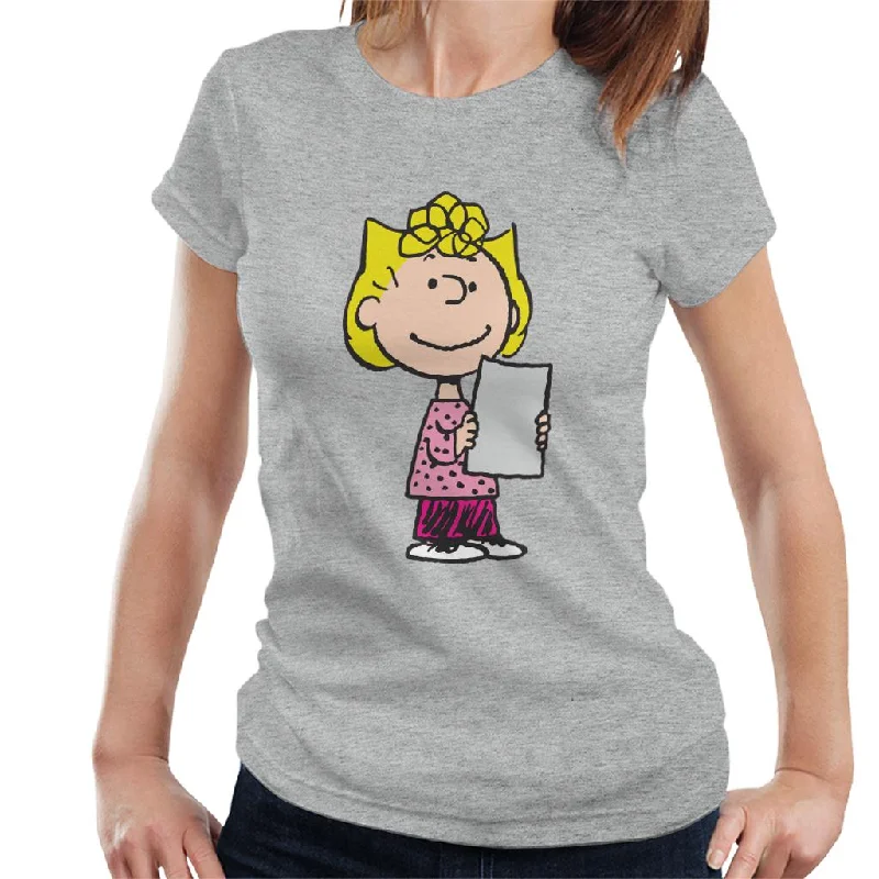 Peanuts Sally Brown Women's T-Shirt-- Satin Blend Silk Blend Wool Blend