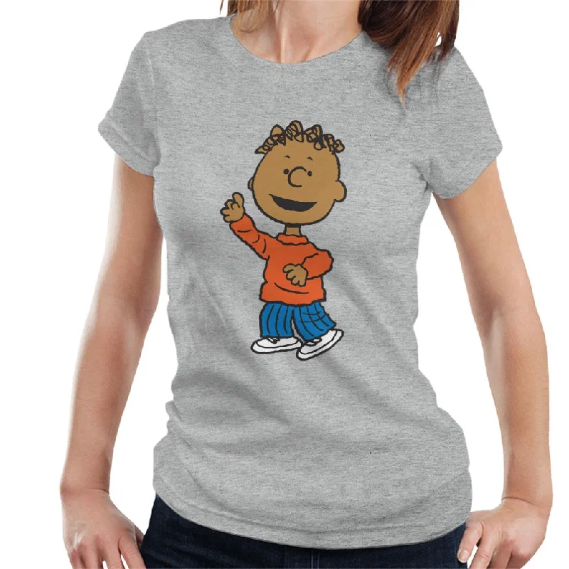 Peanuts Franklin Armstrong Women's T-Shirt-- Spandex Blend Rayon Blend Denim Blend