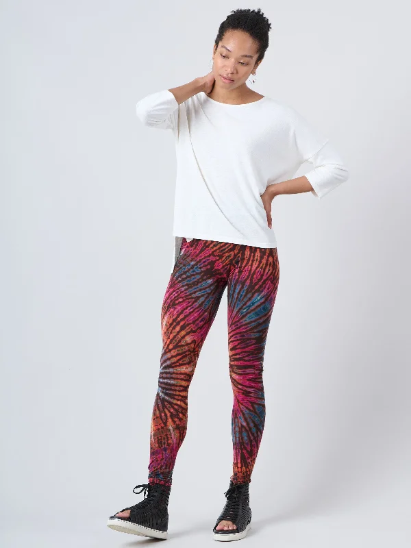 Tie Dye Leggings - Coral Stylish High-Waisted Leggings