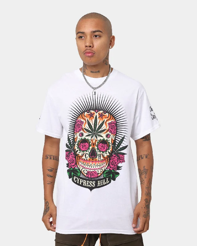 Crooks & Castles Cypress Hill Skull T-Shirt White-- Cotton Fabric Linen Fabric Terry Fabric