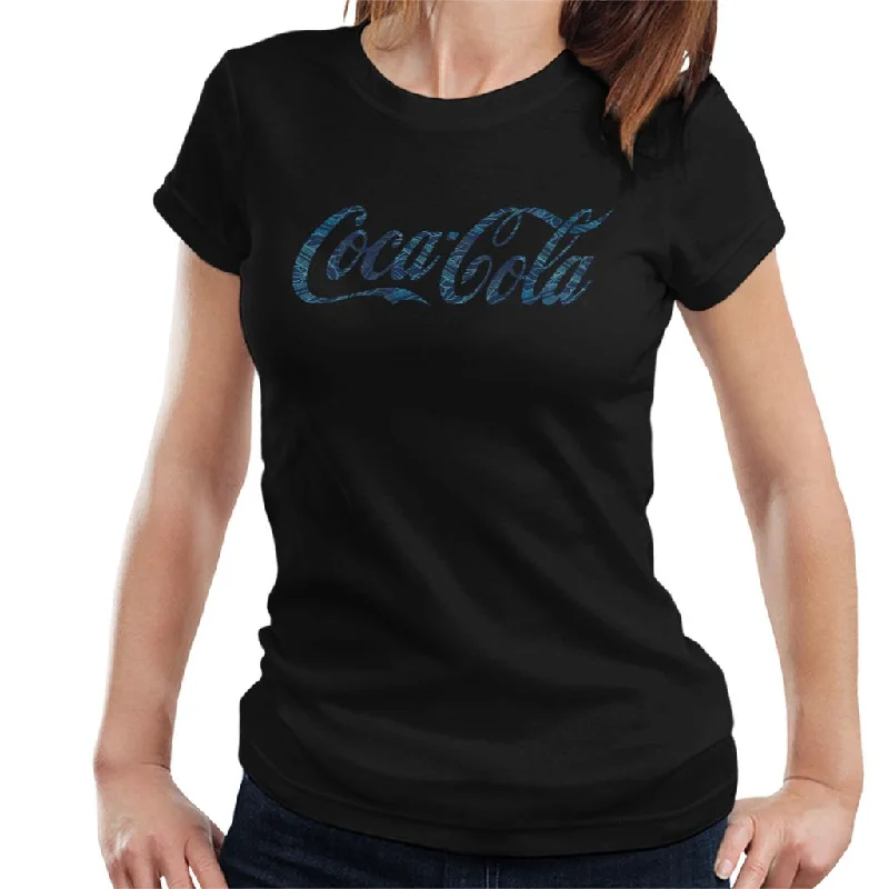 Coca Cola Hawaiian Logo Women's T-Shirt-- Nylon Fabric Polyester Fabric Spandex Fabric