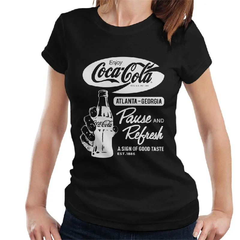 Coca Cola Pause And Refresh Retro Women's T-Shirt-- Terry Blend Velvet Blend Canvas Blend