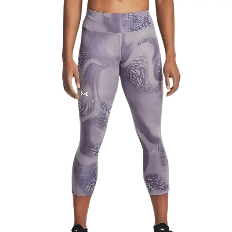 Under Armour Women's Mileage Printed Capri Leggings, Small Fashionable Lacy Detail Leggings