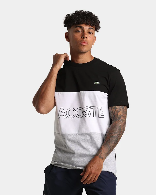 Lacoste Colour Block Jersey T-Shirt Black/White-- Fleece Fabric Down Fabric Feather Fabric