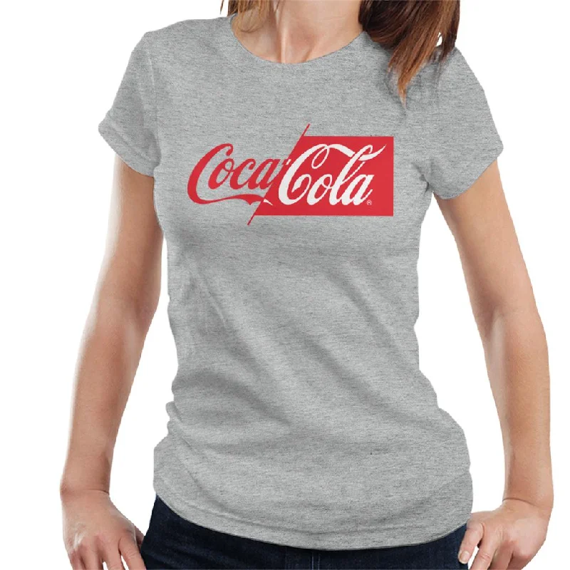 Coca Cola Half Red Half White Logo Women's T-Shirt-- Chenille Fabric Brocade Fabric Lace Fabric