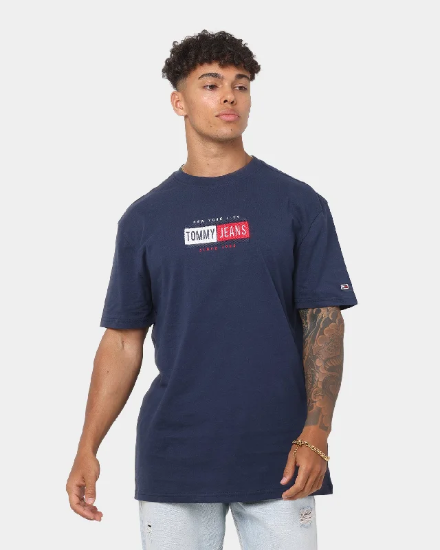 Tommy Jeans Timeless T-Shirt Twilight Navy-- Striped Floral Plaid