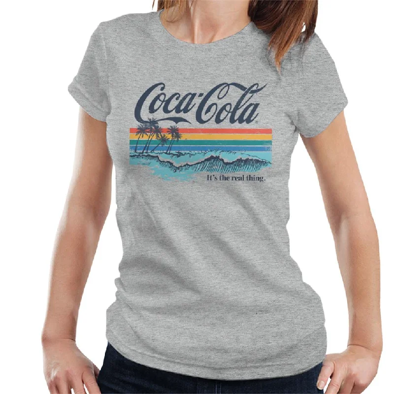 Coca Cola Catch The Wave Women's T-Shirt-- Sequined Glittery Shiny