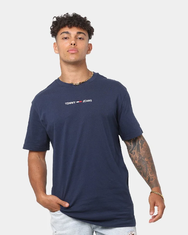 Tommy Jeans Small Text T-Shirt Twilight Navy-- Lace Blend Ribbed Blend Corduroy Blend
