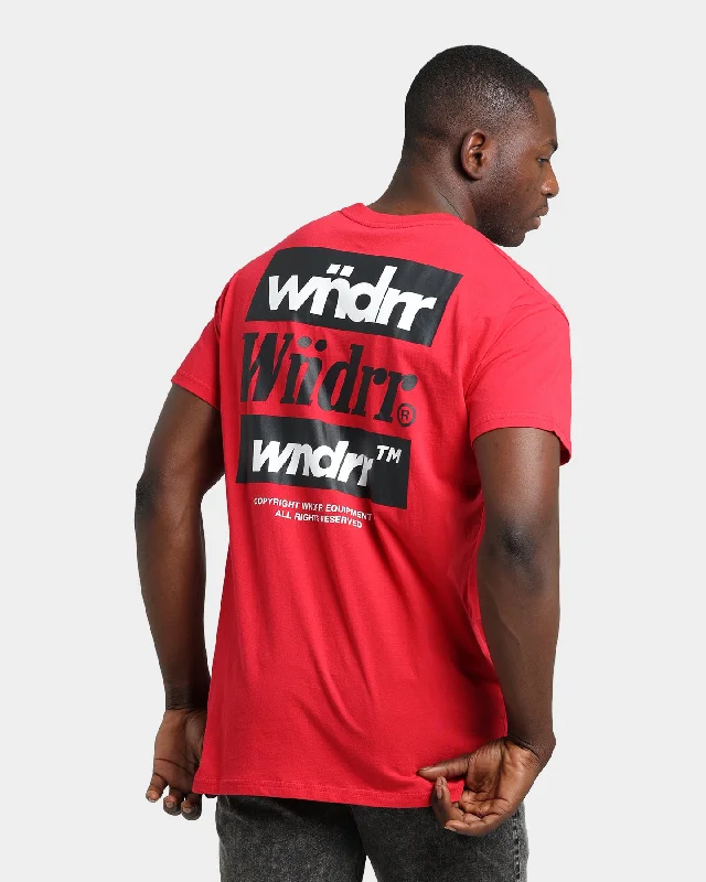 WNDRR Icons Custom Fit T-Shirt Red-- Terry Blend Velvet Blend Canvas Blend