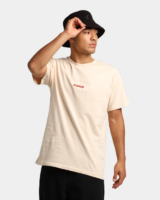 X-Large HW Text Short Sleeve T-Shirt Natural-- Fitted T-Shirt Seamless Stretchy