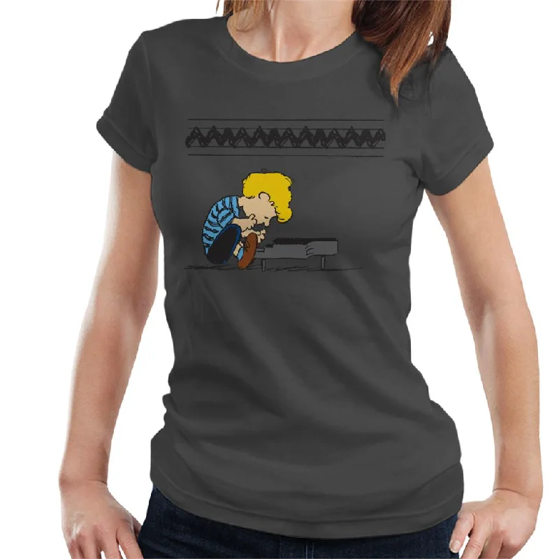 Peanuts Schroeder At The Piano Women's T-Shirt-- Casual Formal Business