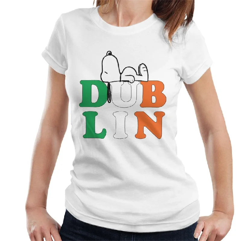 Peanuts Snoopy Dublin Women's T-Shirt-- Hooded Caped Shawl Collar
